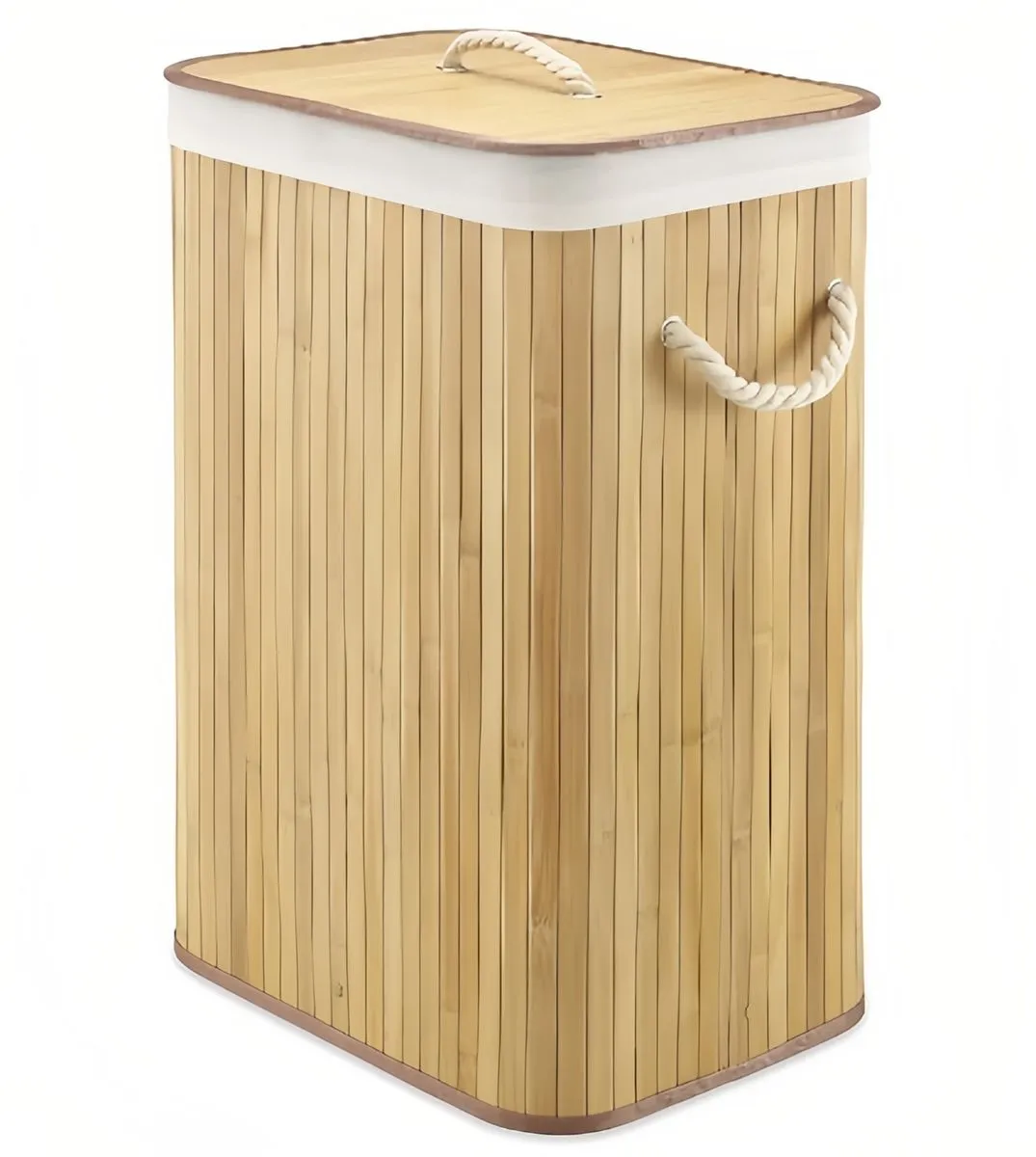 75Lt Bamboo Laundry Basket Storage - Natural Light Brown