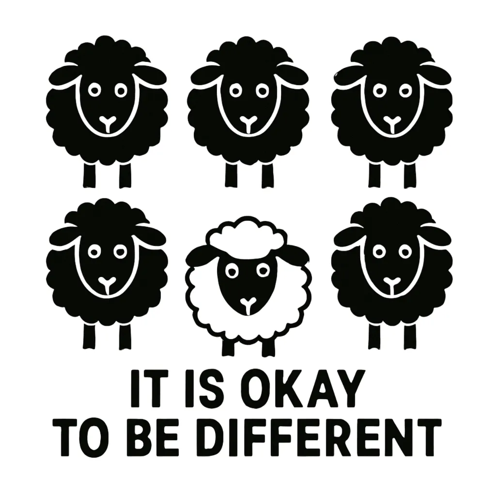 It Is Okay to Be Different Vinyl Sticker - Inspirational Decal For Cars - Black