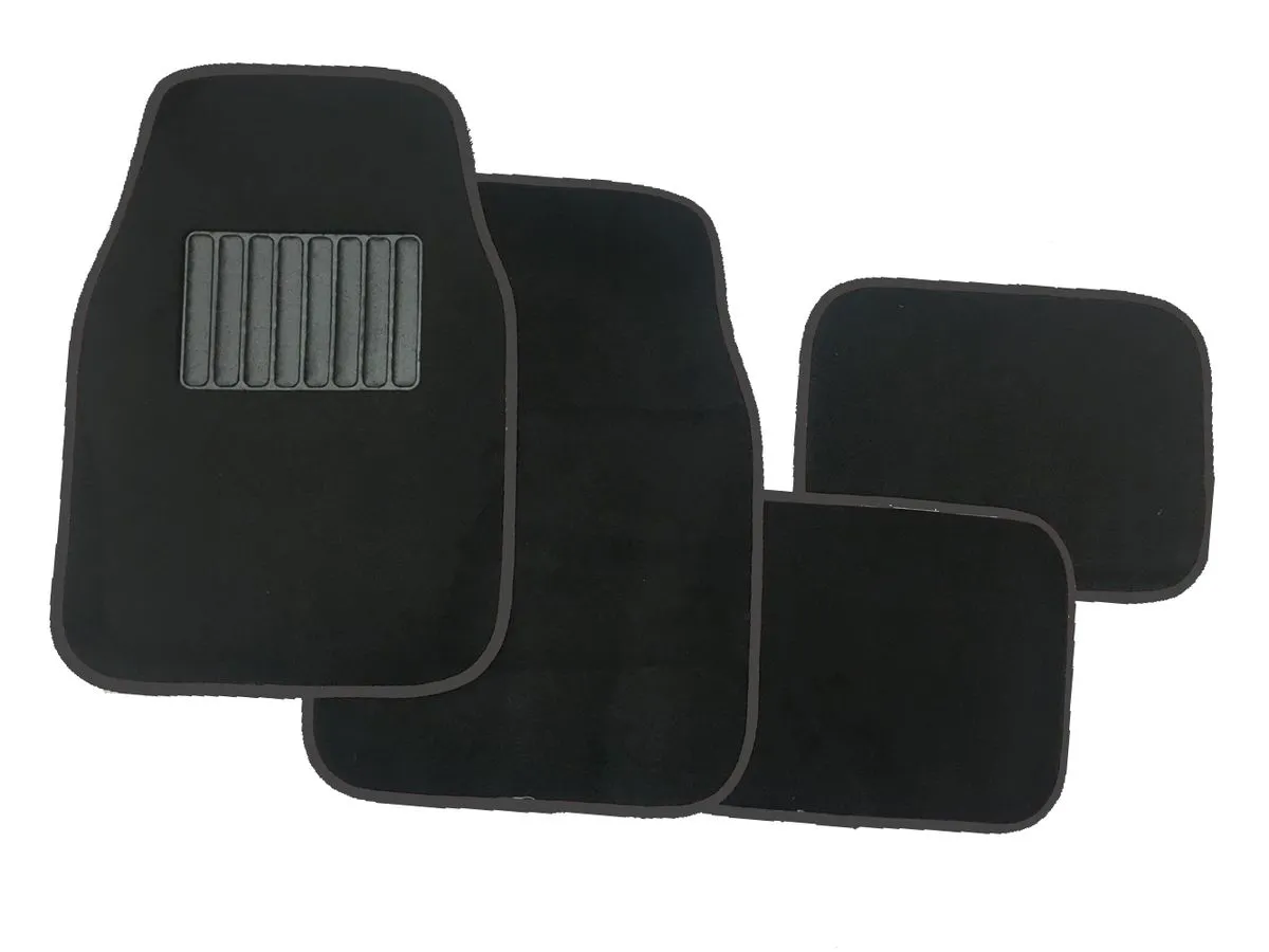 ACA - 4 Piece Carpet Mat Set - Black