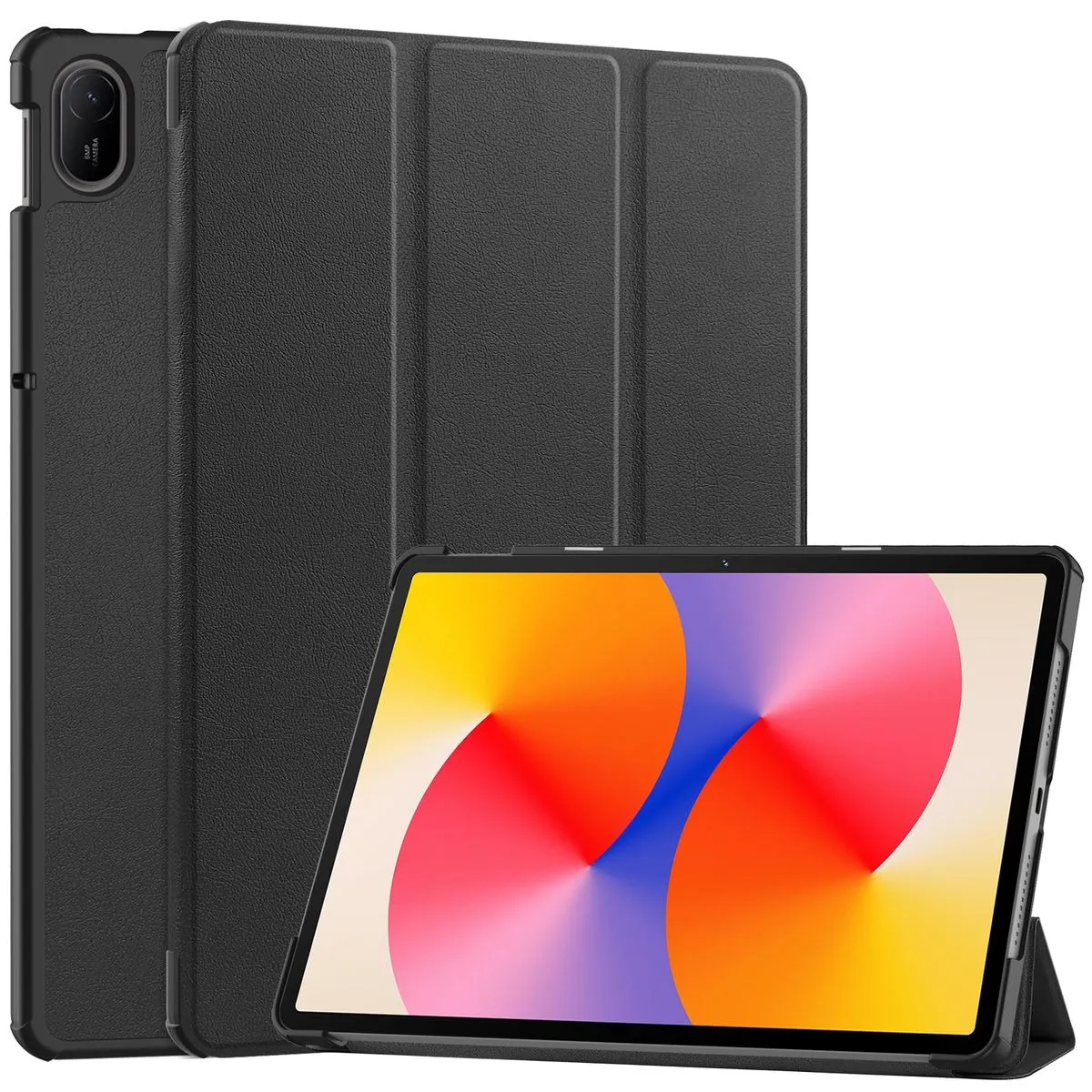 Tri-Fold Solid Color Protect Case Compatible with Huawei matepad SE 11 - Black