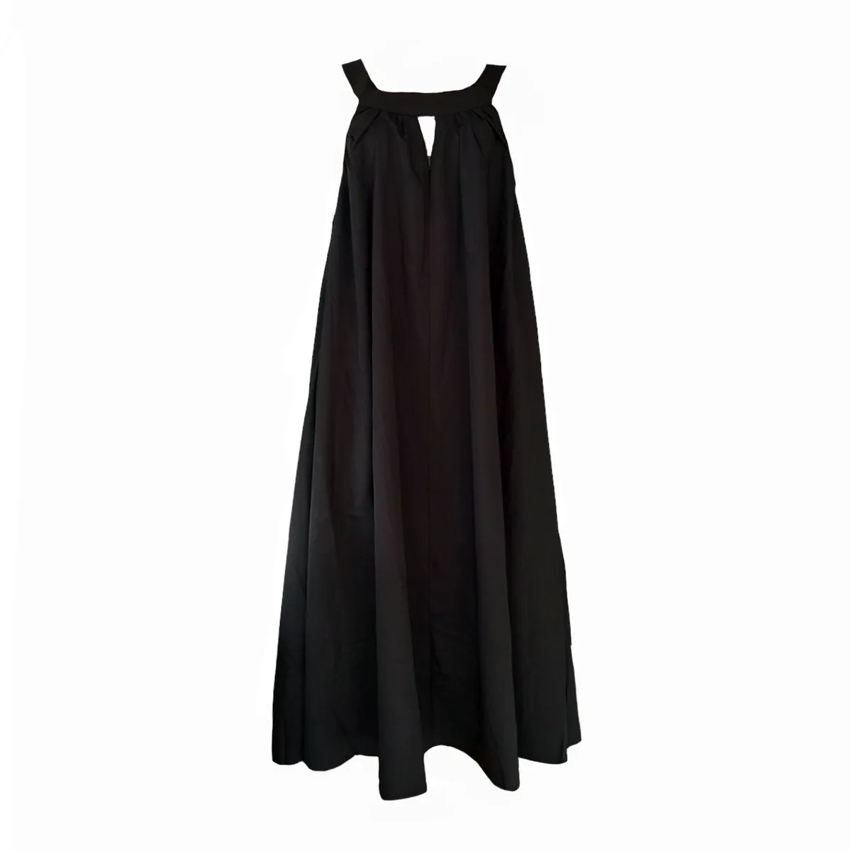 Ladies Black Casual Summer Sleeveless Dress With Side Pockets