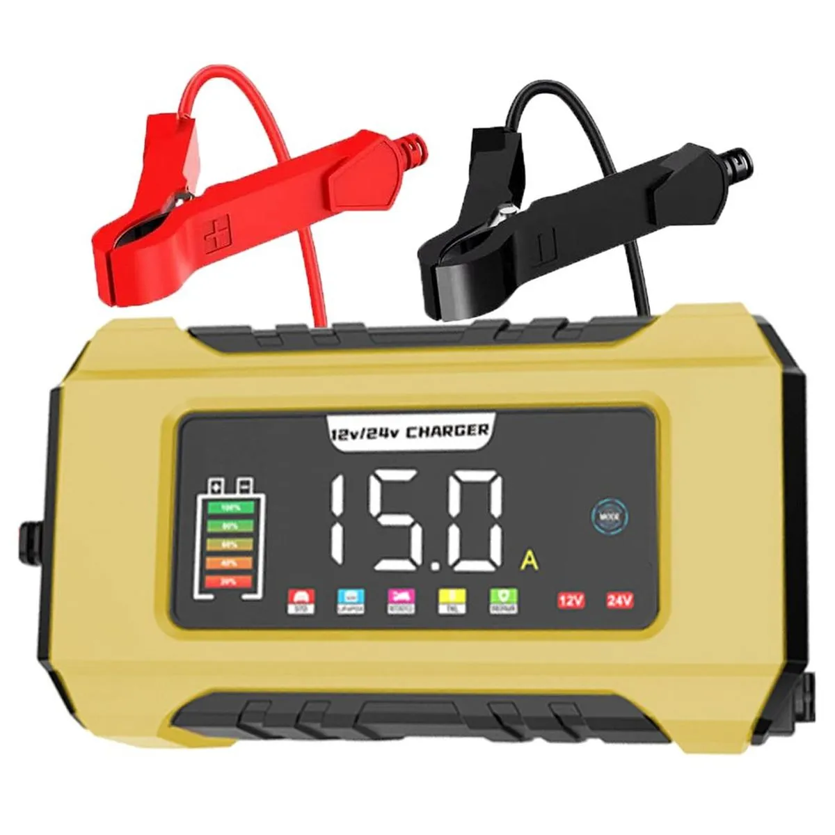 12/24V Intelligent Pulse Repair Charger for Car Battery Lead Acid LiFePO4