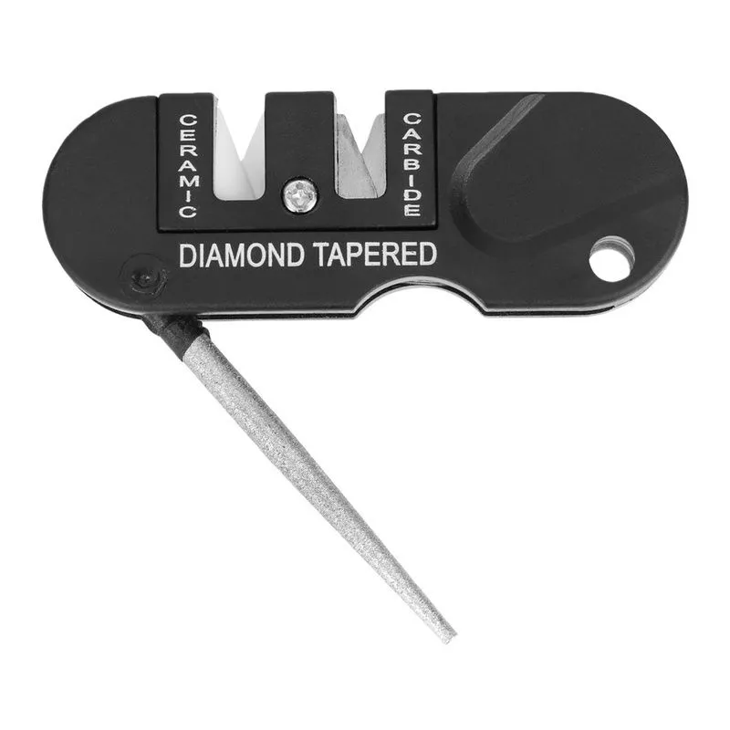 4-in-1 Portable Knife Sharpener, 2-Pieces Outdoor Tungsten Steel Tool