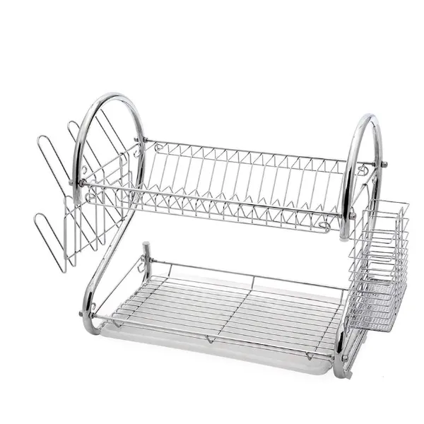 Draining Boards Stainless Steel Dish Drainer with Drip Tray Cutlery Holder