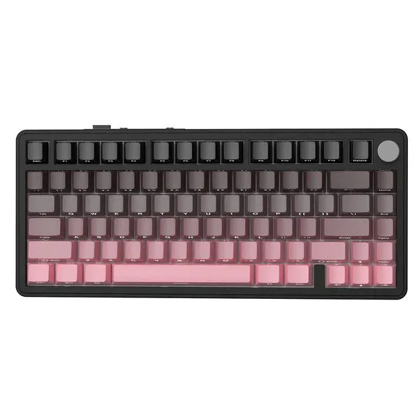 Mechanical Gaming Keyboard USB 2.4G BT5.0 Hot-Swappable White Jade Switch - Black Berry