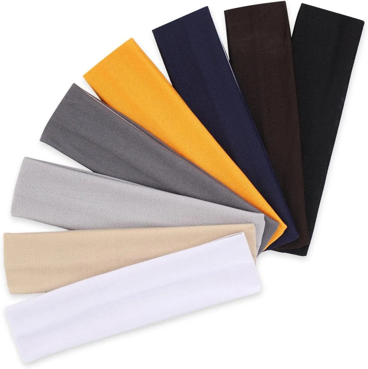 8 Pieces Sports Headband, Unisex Hair Band Stretchy Soft Fashion Headband