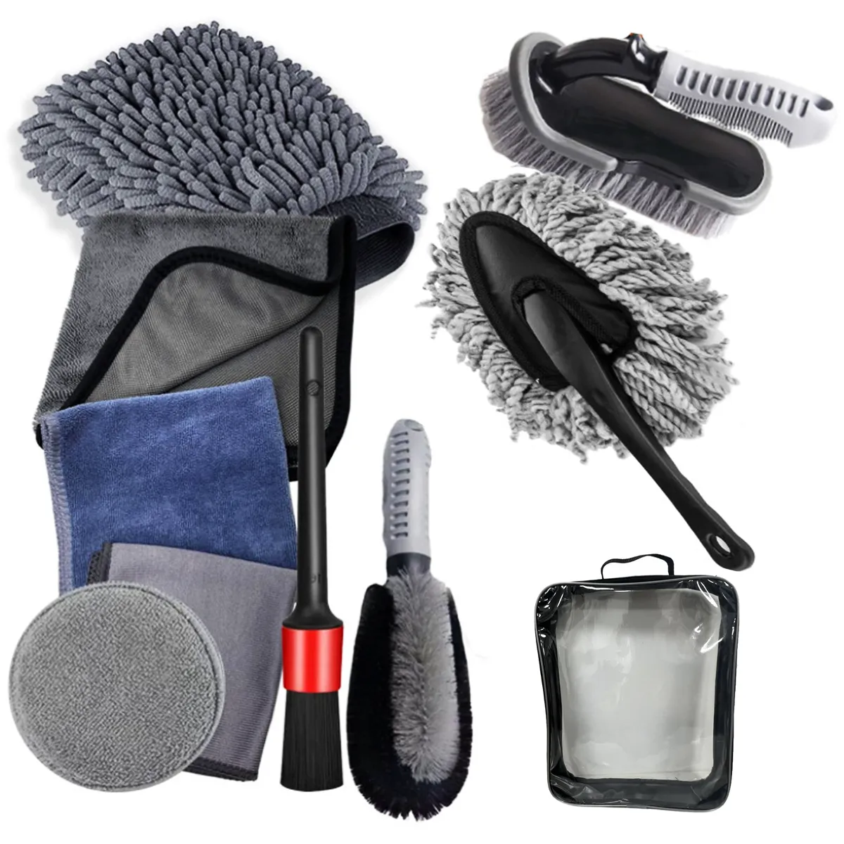 Car Detailing Brushes Set Car Cleaning Kit - 9 Piece - C