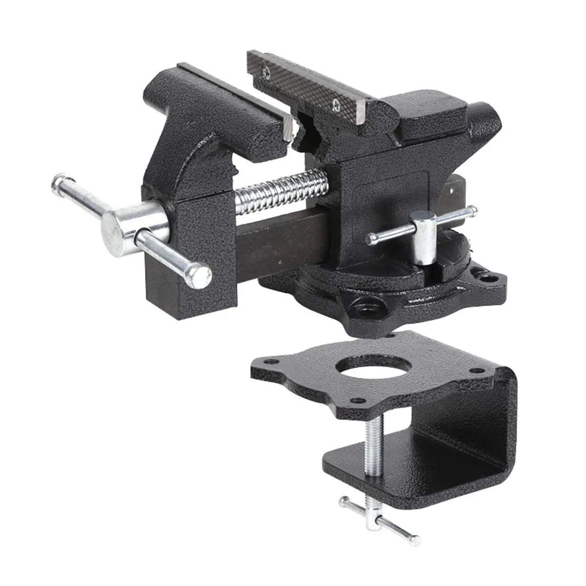 6'' Bench Vice Heavy Duty 270 Swivel Home Woodworking Clamp Bench Base