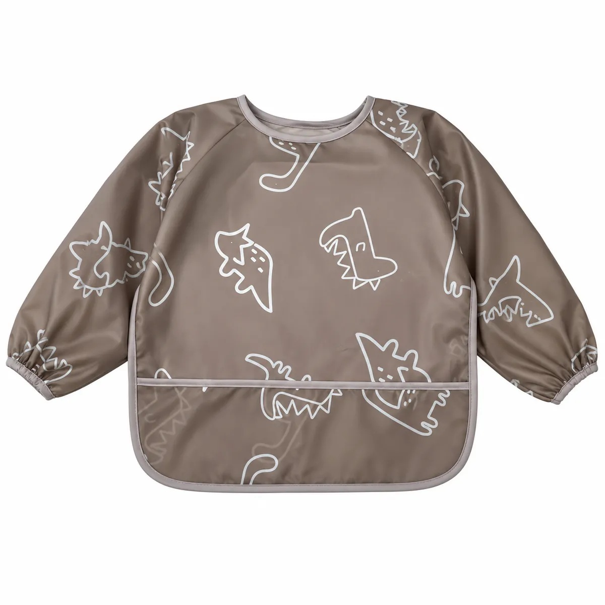 Long-Sleeve Waterproof Bib with Dino Explorer Print