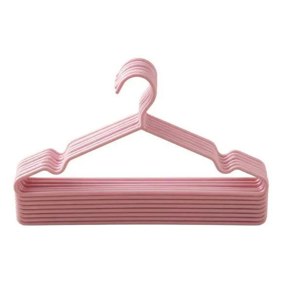 Pink Plastic Clothes Hangers - Pack of 10 (Indoor)