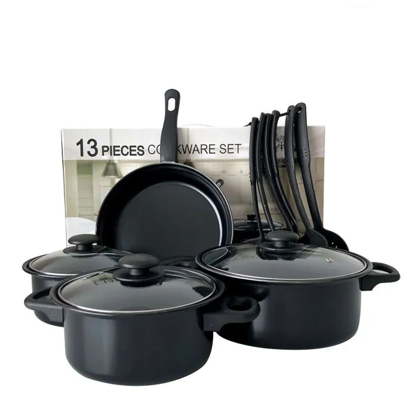 13 Piece Black Non-Stick Cookware Set