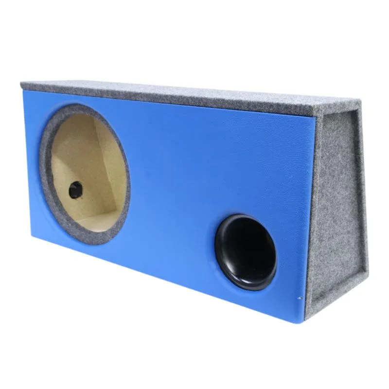 12" Vinyl Front Single Subwoofer Flared Port Speaker Box Enclosure - Blue