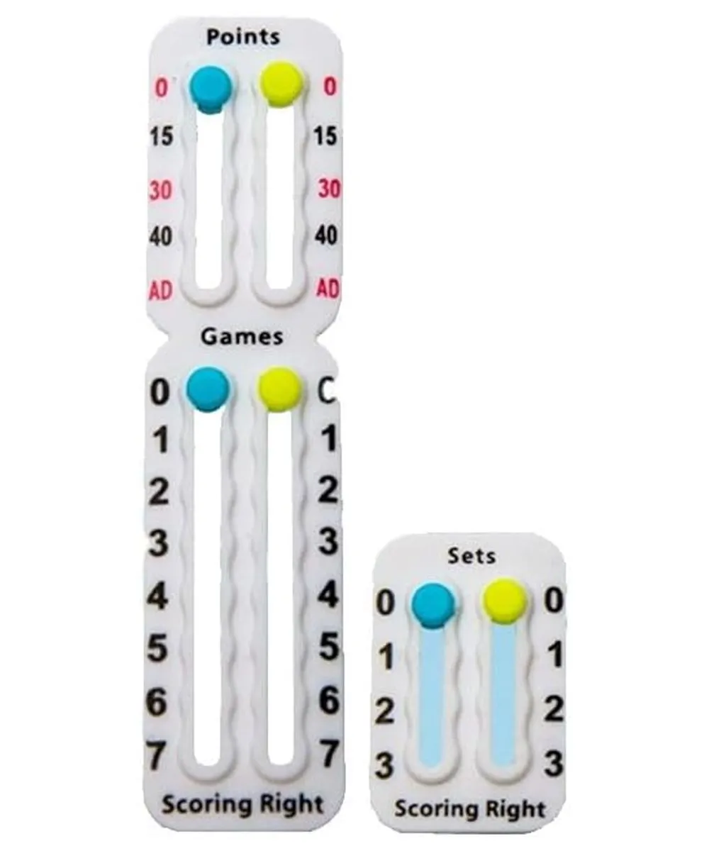 Scoring Right Portable Tennis Racket and Padel Scorekeeper - White