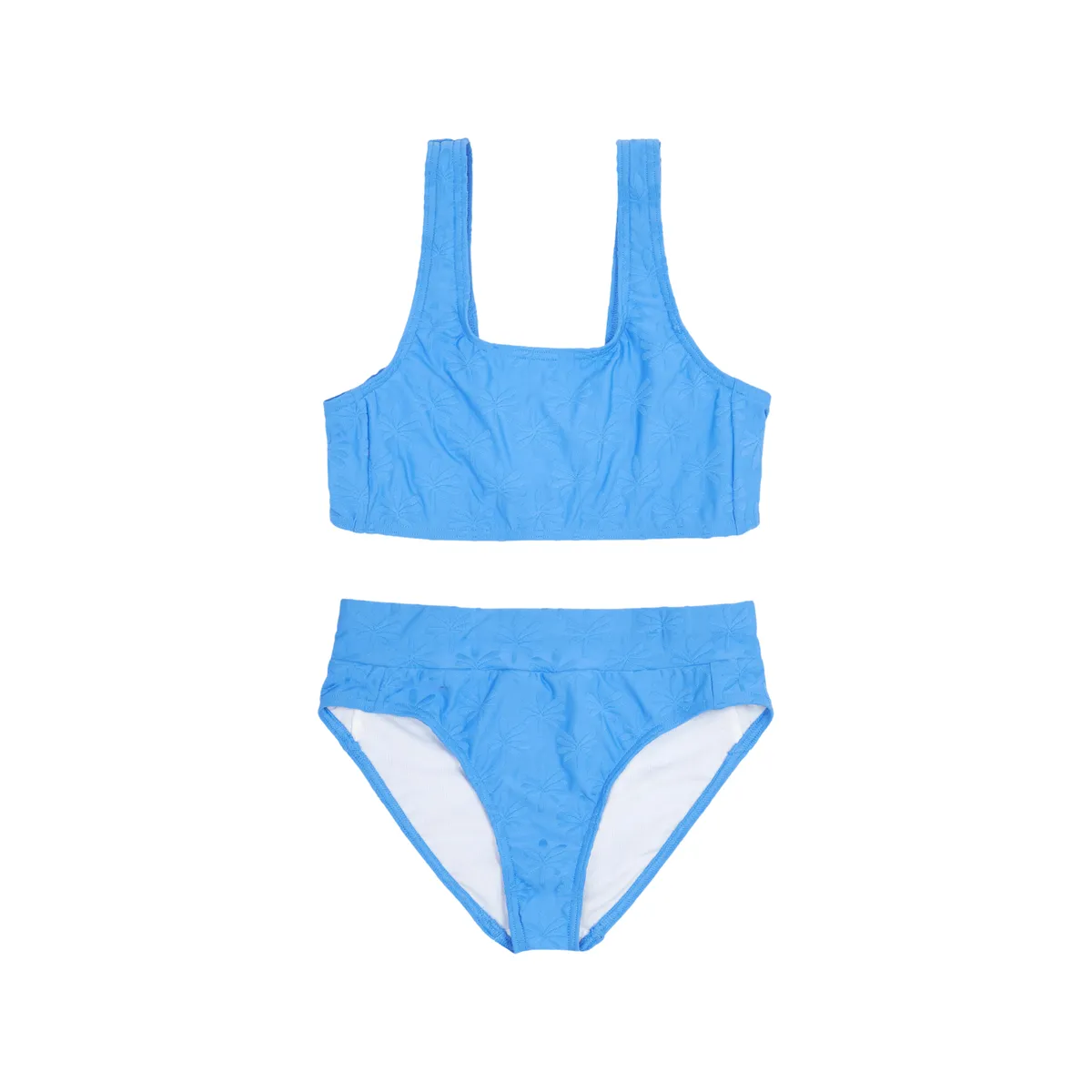 Olaian Girl's 2-Piece Surf Bralette High-Waisted Swimsuit comfort