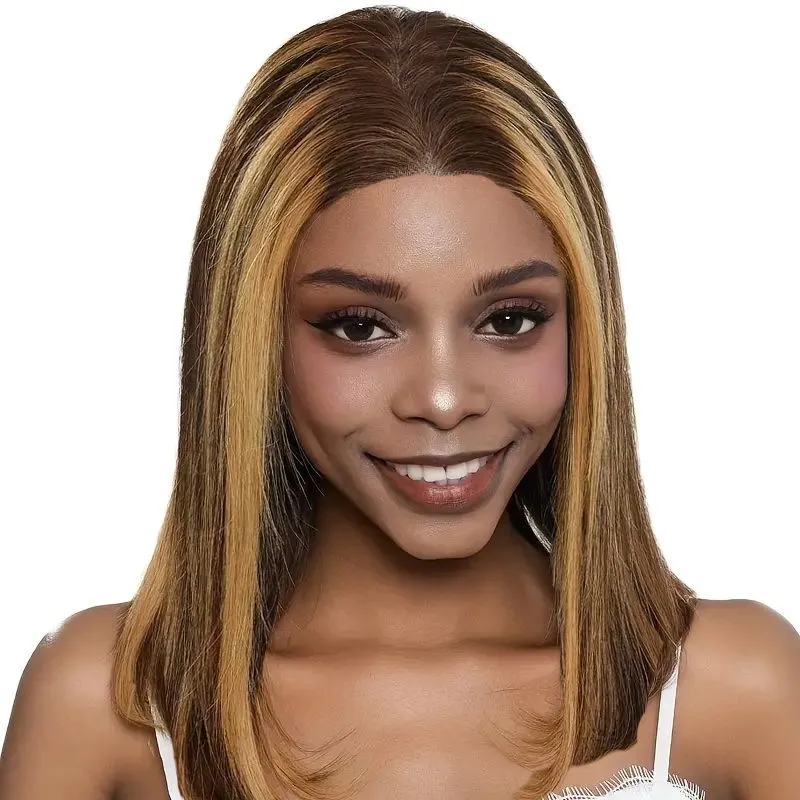 Virgin Human Hair - Highlight Blonde Glueless Full Frontal Bob - 14inch