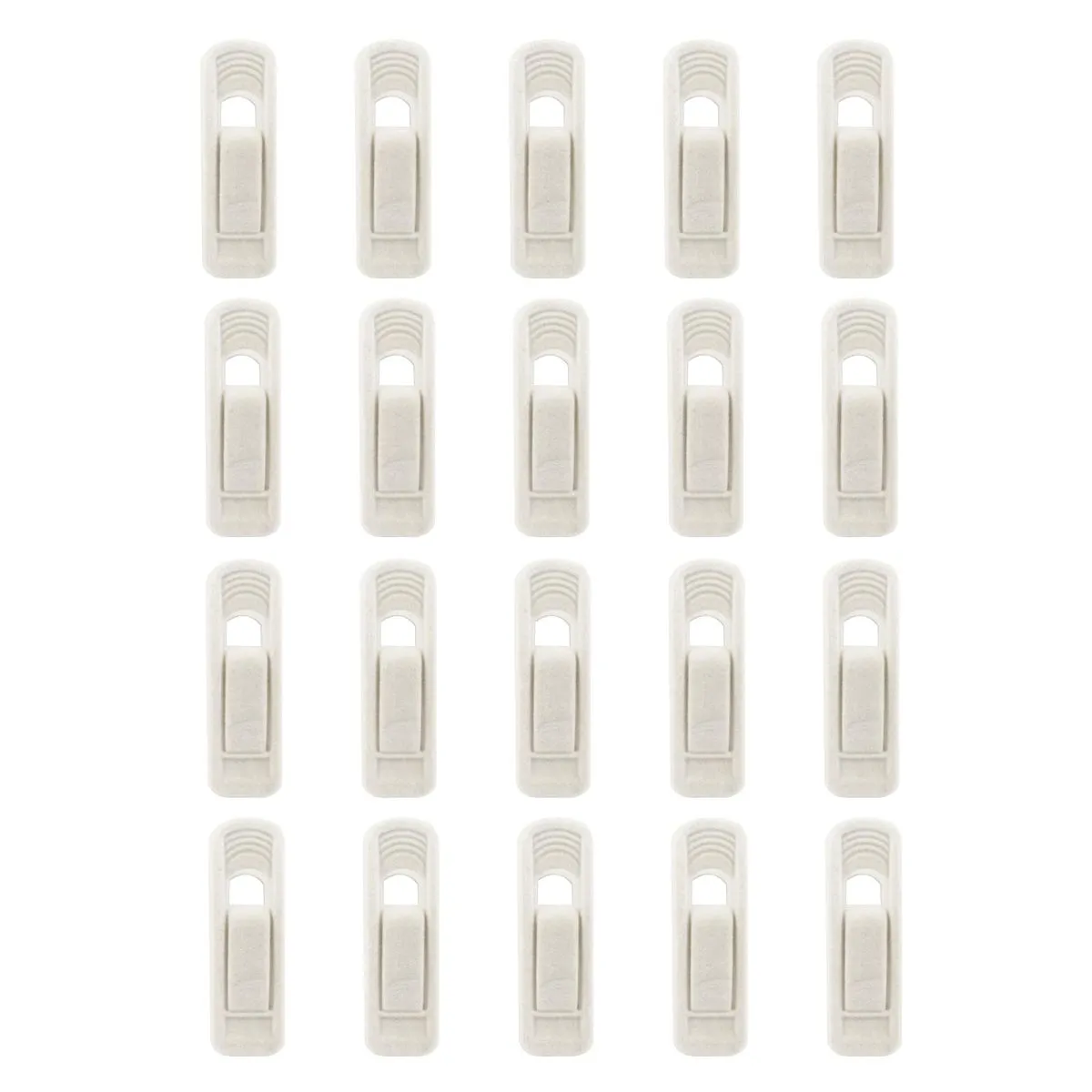 Velvet Hangers: 20 Piece Ivory Flocked Clips For Secure Grip