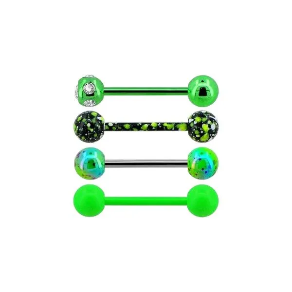 Stainless steel Tongue Ring - 4 Piece