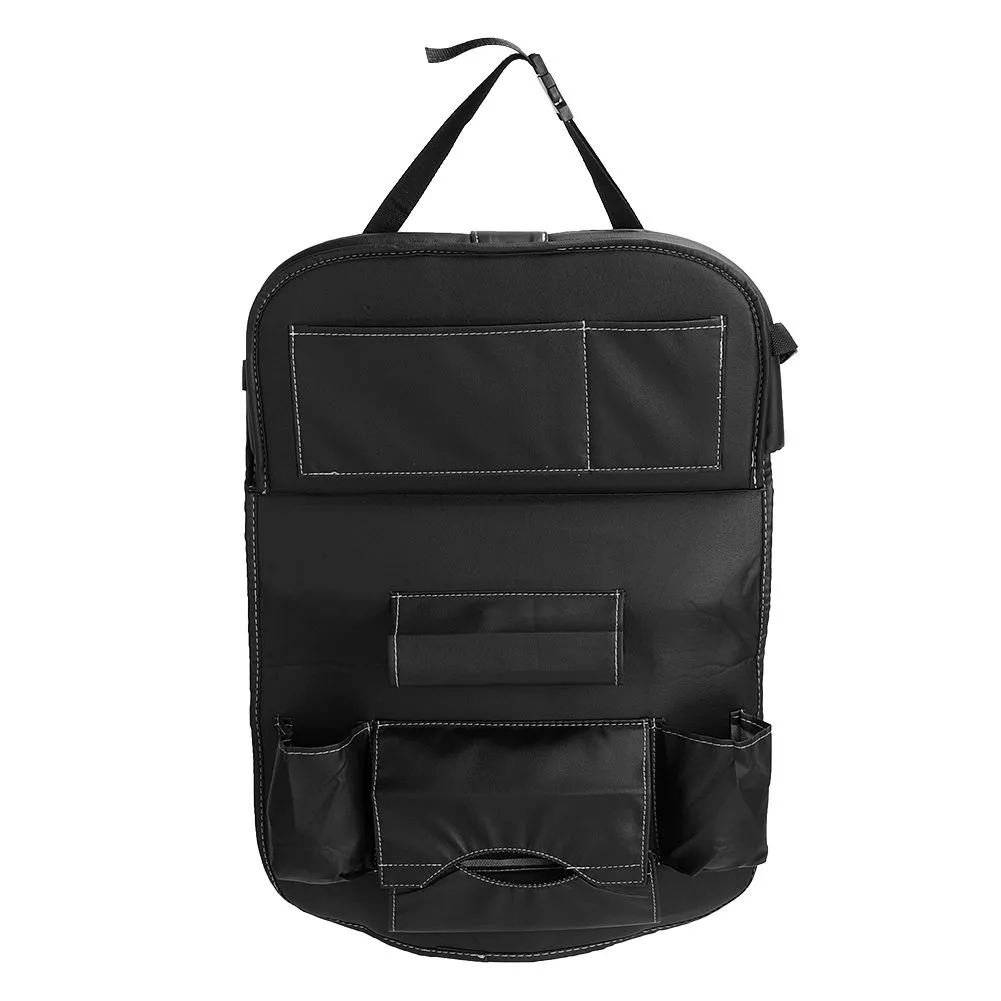 Car Seat Organizer for Multi-Function Storage with Back Net Pocket (Black)