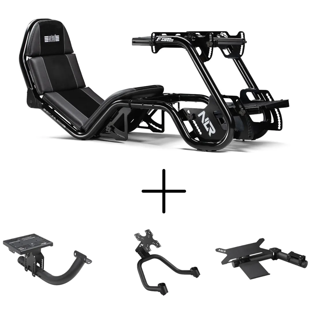 Next Level Racing F-GT Pro Formula and GT Racing Simulator Cockpit + Addons