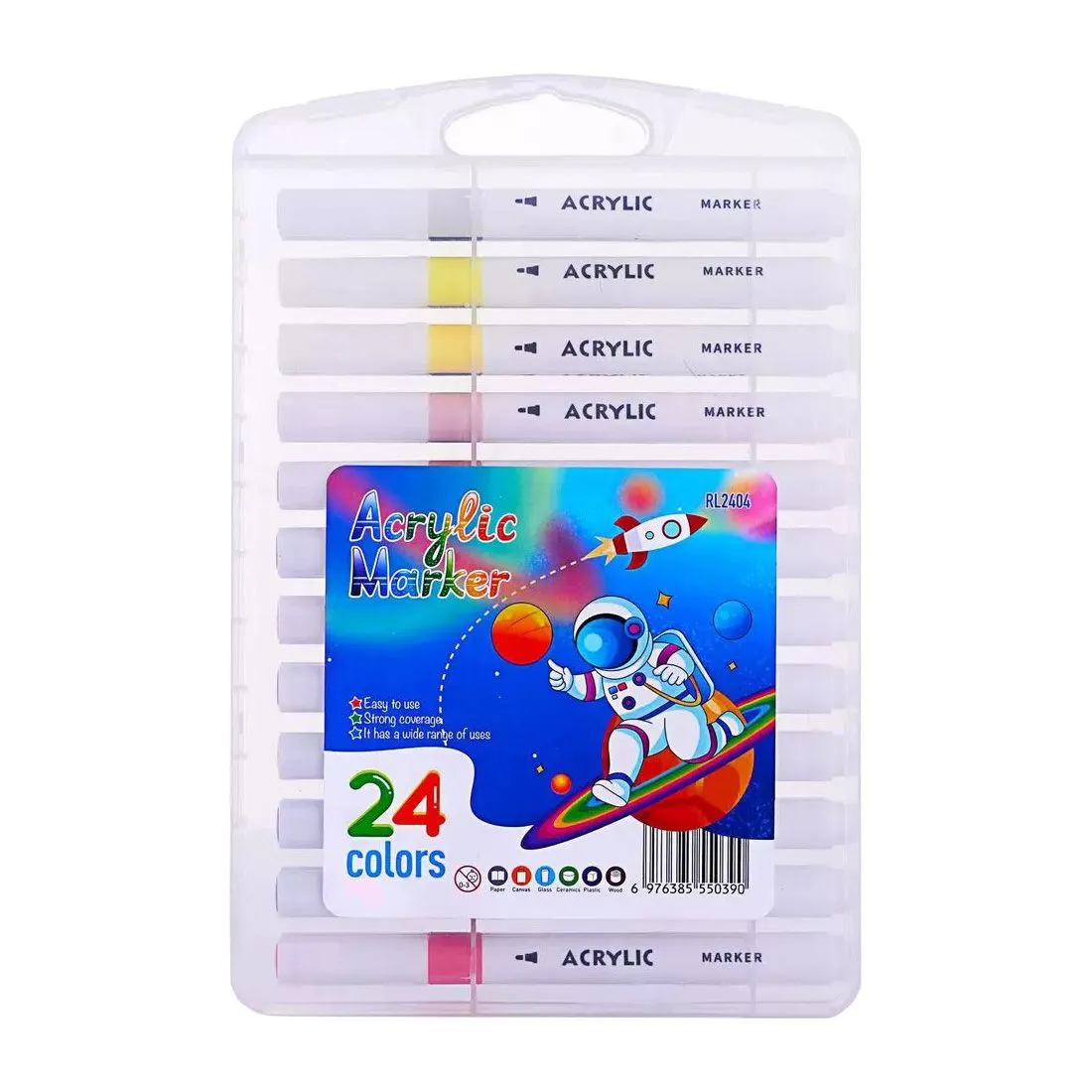 24/48 Colors Fast Drying Acrylic Markers Set with Carrying Case - 24 Color