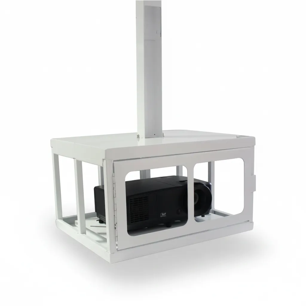 Lockable Ceiling Mount Projector Security Cage, 450 x 220 x 340 mm
