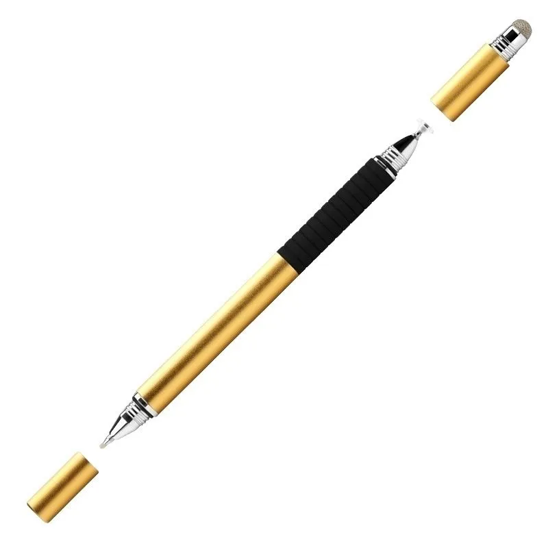 3-in-1 Multi-function Stylus Pen with Fine Point Disc For Phone and Tablet - Gold