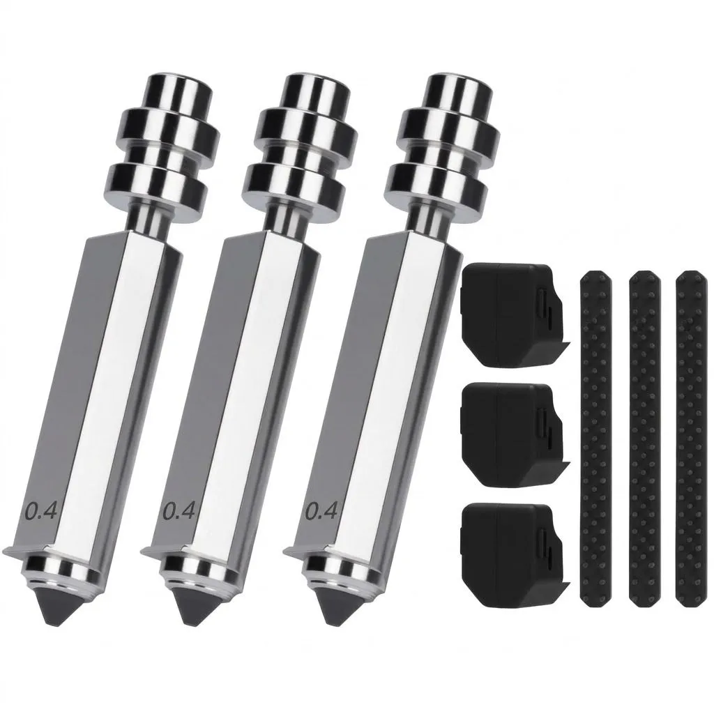 3 Pack 0.4mm Hardened Steel 3D Printer Nozzle Hotend Kit