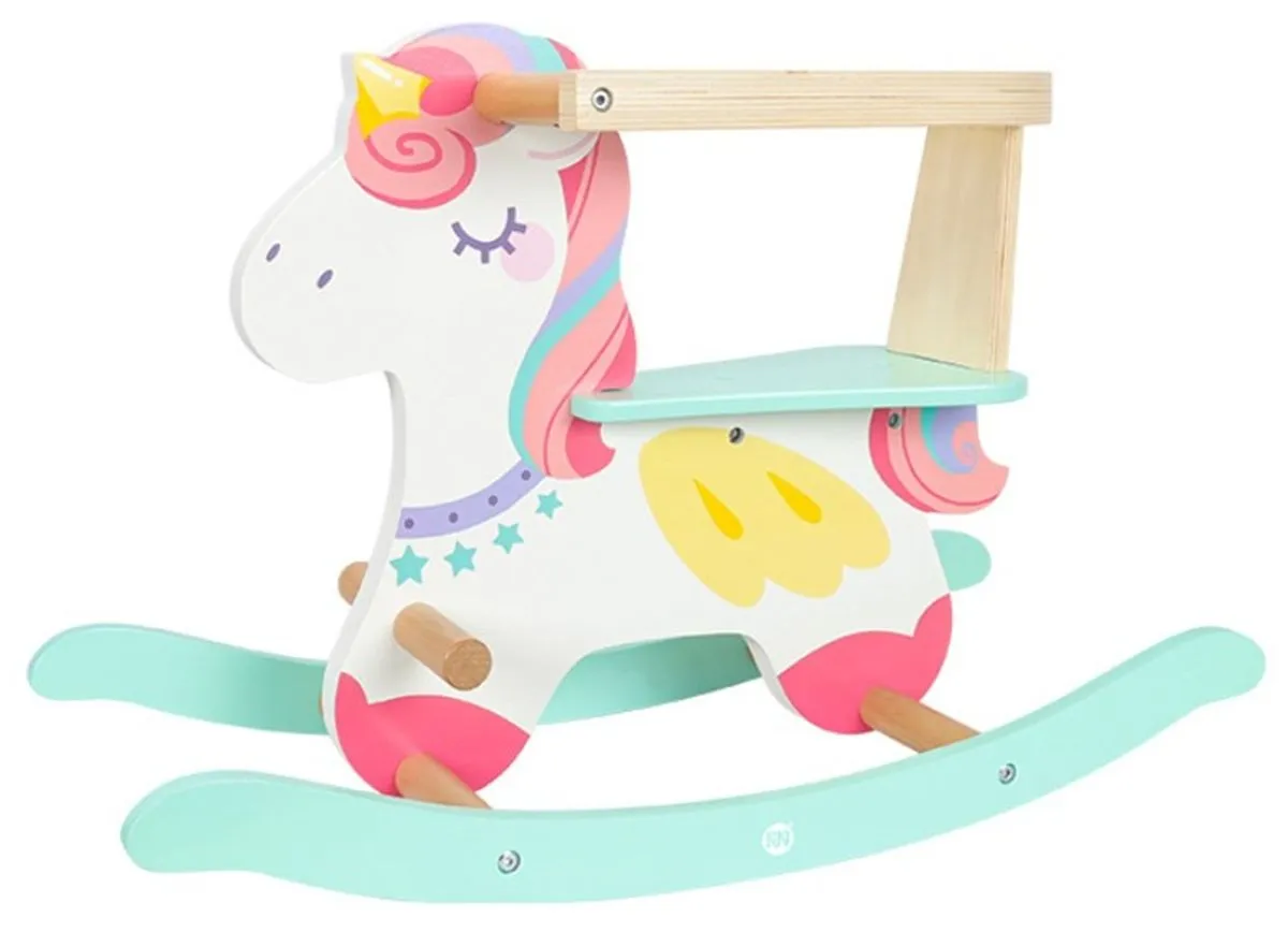 Children's Unicorn Rocking Horse Baby Safety Wooden Horse Baby Rocking Chair
