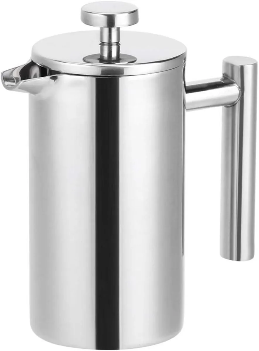Stainless Steel Double-Wall French Press With Silicone Gasket Filter