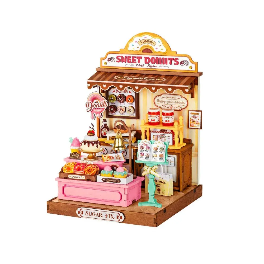 Robotime Rolife Sweetie's Donut Shop DIY Miniature House (141 Pieces)