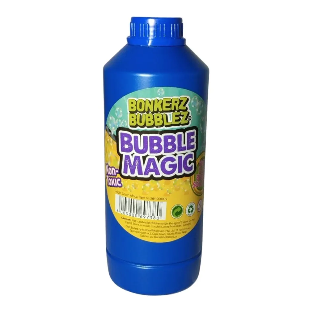 Bonkerz Bubblez - Bubble Magic Liquid Refill Container - 1 Litre - Blue