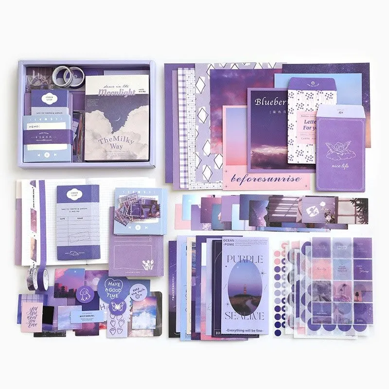 DIY Journaling Kit - Bullet Junk Journal - Scrapbook Supplies - Purple