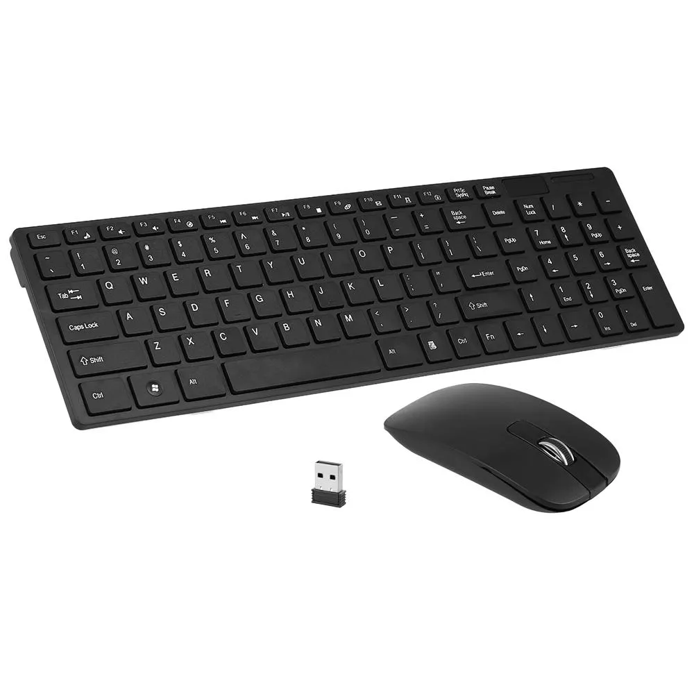 2.4G Ultra-thin Wireless Keyboard and Mouse Set K06 - Black