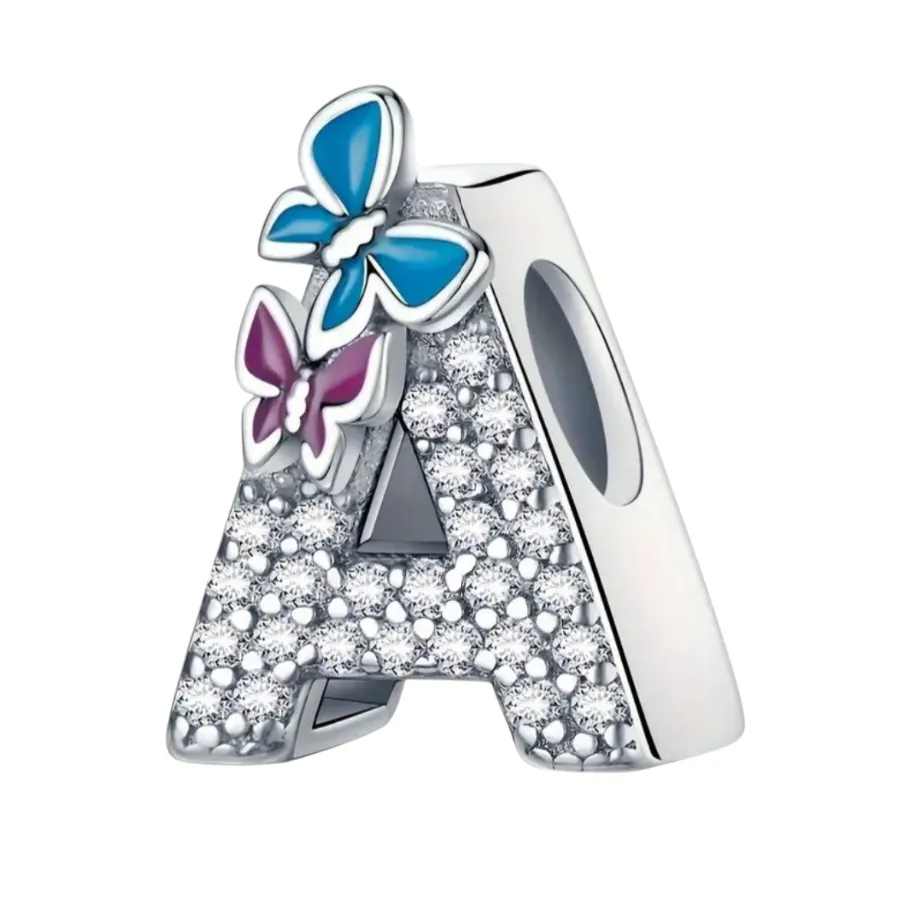 S925 Sterling Silver A-Z Alphabet Charm /Pendant for Jewelry - Letter A