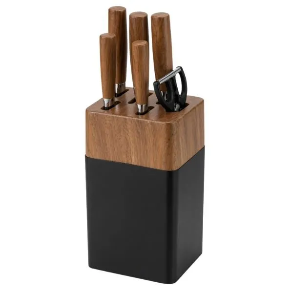 7 Piece Professional Knife Set with Wooden Block Kitchen Knives