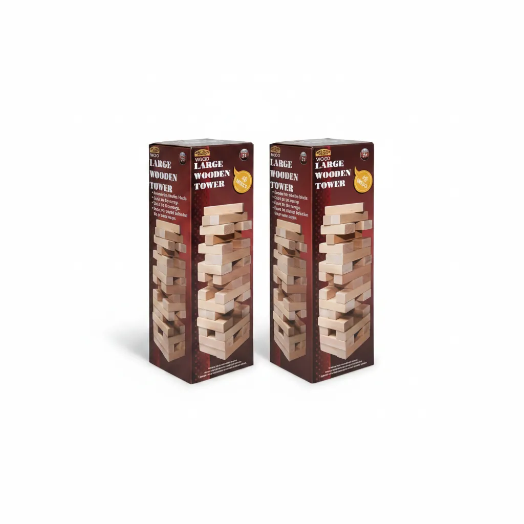 Game Wooden Stacking Tower 48 Piece for Kids and Adults - 2 Pack