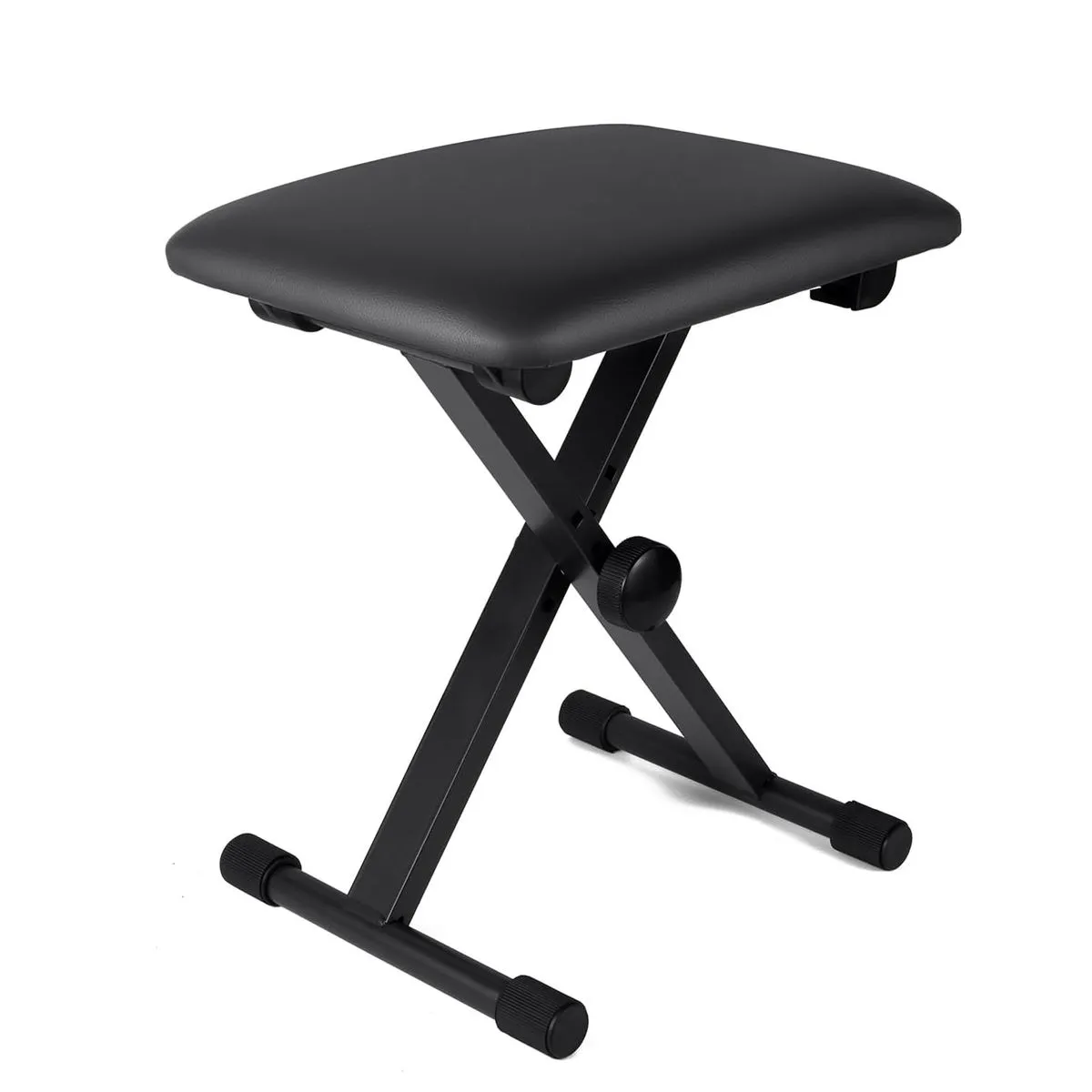 X-Style Adjustable 4-Position Keyboard Stool Padded Piano Bench - Black
