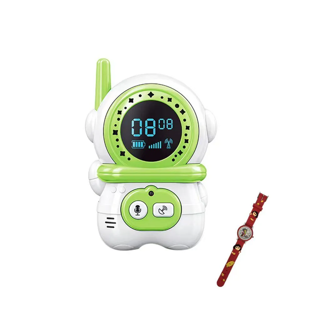 2 Piece Children's Walkie-Talkie Electronic Wireless Interactive Toys - Green