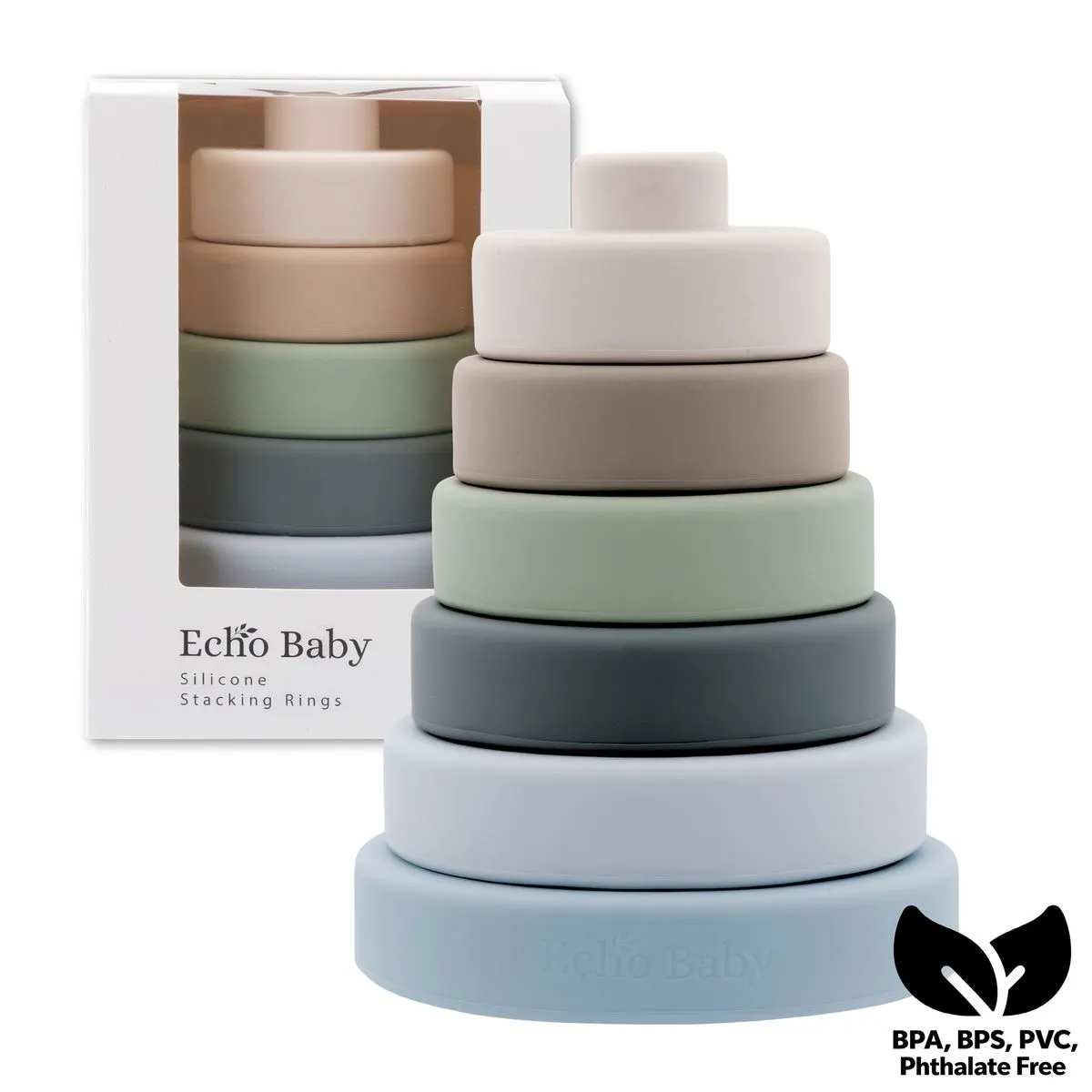 Echo Baby Silicone Sensory Stacking Rings - Ocean