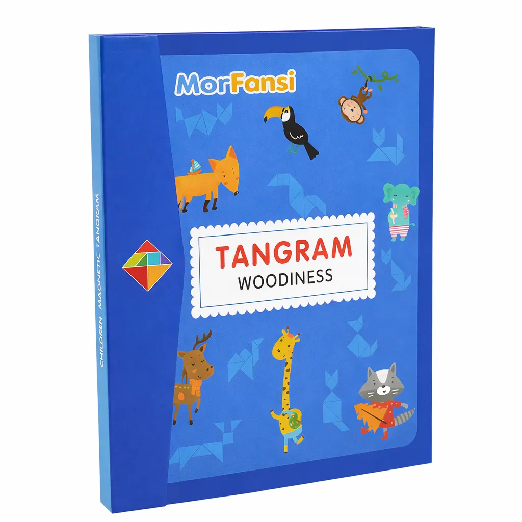 MorFansi Wooden Magnetic Tangram Puzzle Book Educational Learning Toys