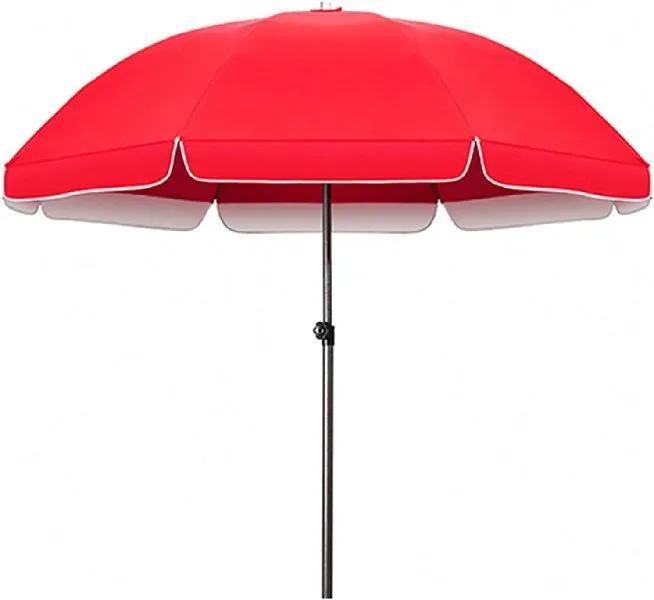 Outdoor Patio Umbrella 2.4m/2.8m Garden Table Beach Umbrella -Red