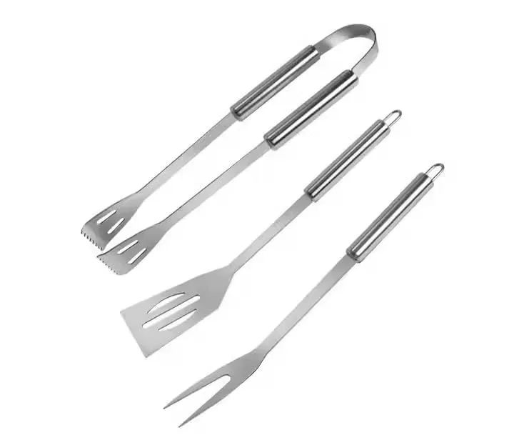 Stainless Steel BBQ Tool Set - 3-Pieces