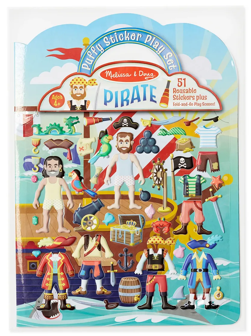 Melissa & Doug Puffy Sticker Play Set - Pirate (51 Reusable Stickers)