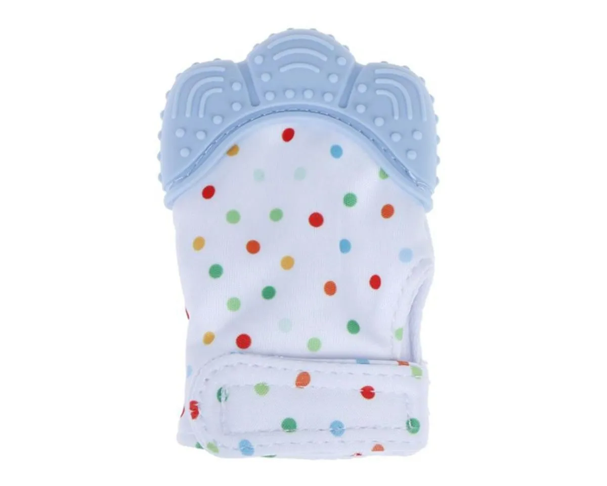 Baby Teething Mitten Glove - Blue - Blue