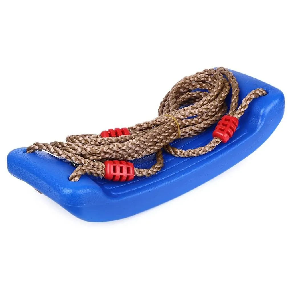 Outdoor Plastic Adjustable Rope Swing Seat for Kids - Blue