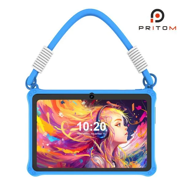 PRITOM Kids Smart Tablet 7" WiFi | 2GB RAM, 32GB Storage, Parental Controls - Blue