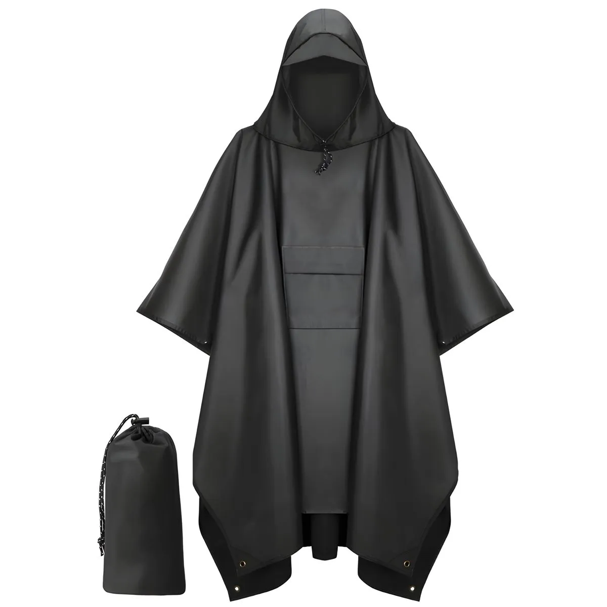 Raincoat, Awning, Rain Cape, & Mat 3 in 1, Dedicated for Outdoor Camping - Black