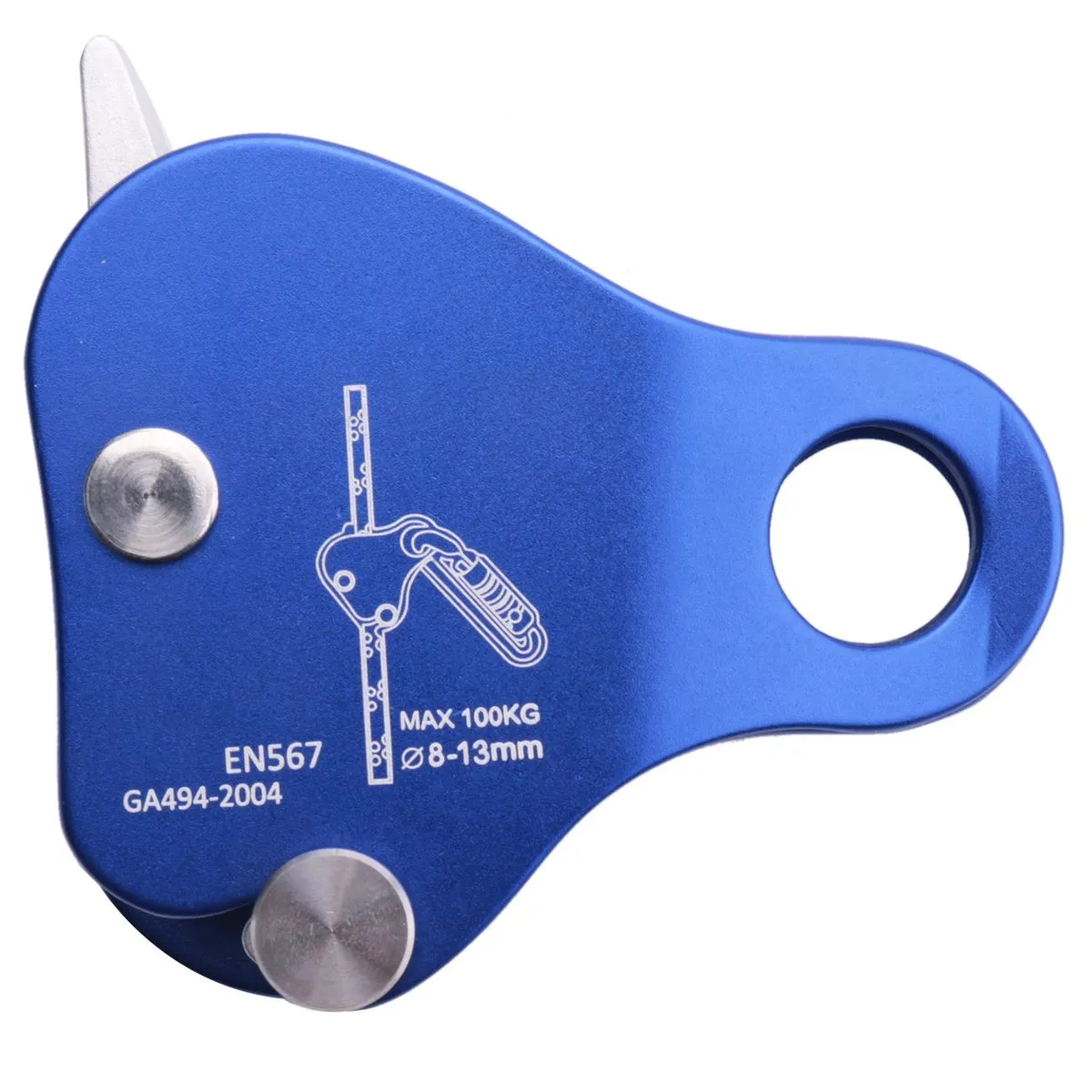 Rope Ascender Self-Locking Rope Grip For Climbing 8-13Mm Blue