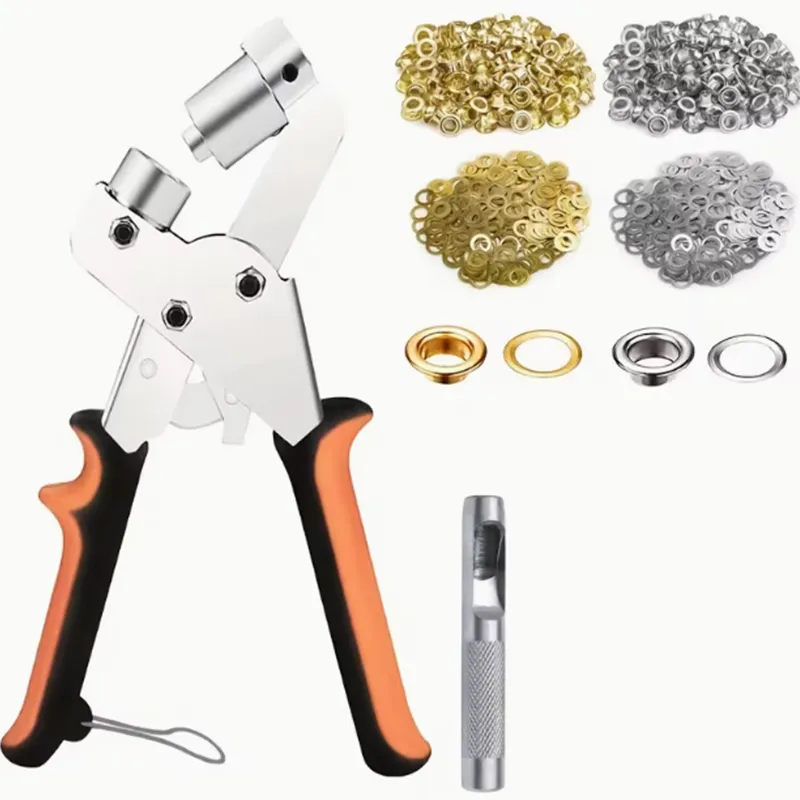 Complete Eyelet Punch Kit with 200pcs 10mm Rings