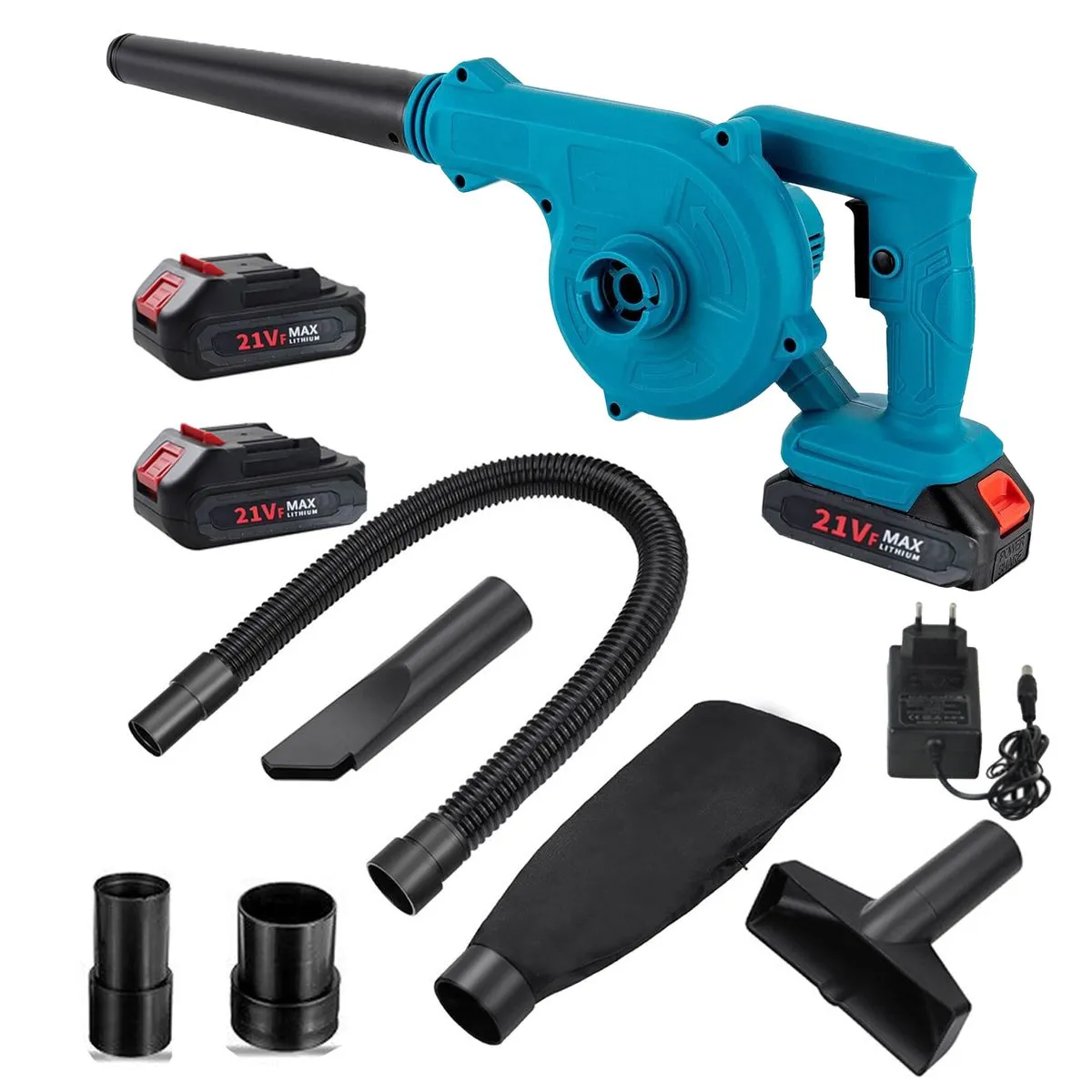 2-IN-1 Cordless Air & Leaf Blower Kit- With 2 Batteries & Charger & Pipes